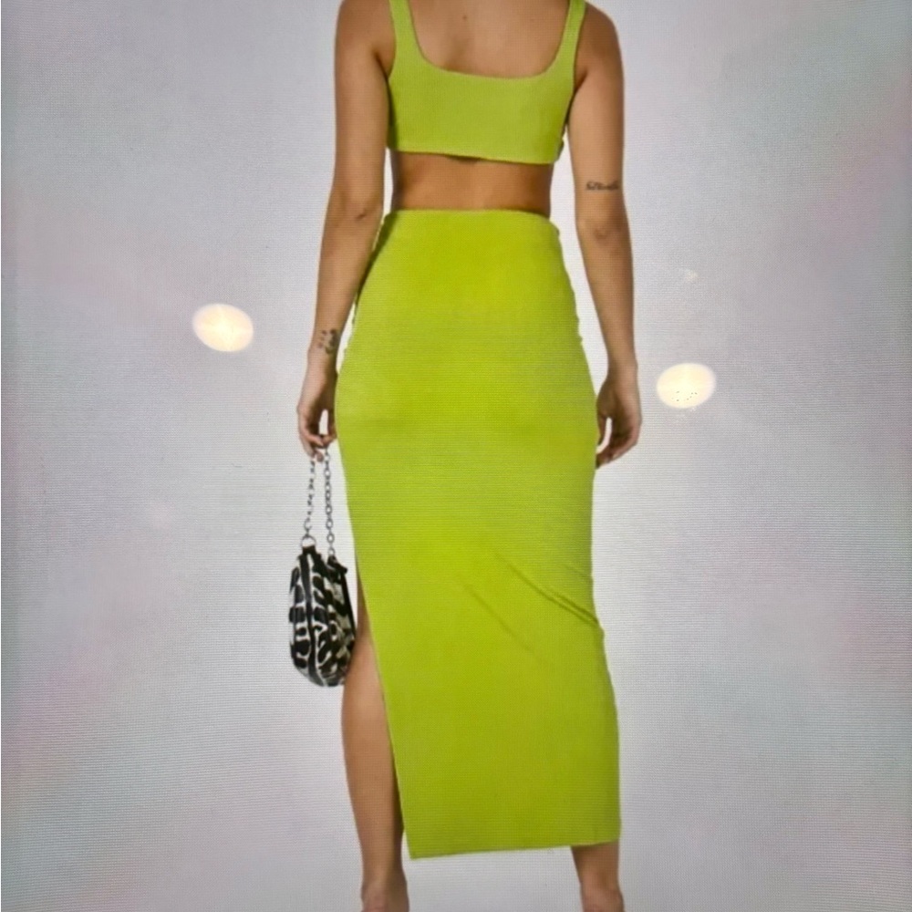 Princess Polly Sage Green 
Jessie Set Tank Bralette Crop Top Maxy